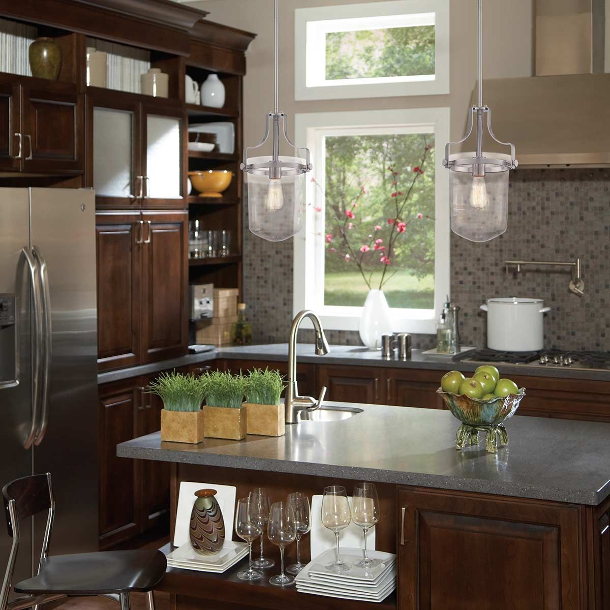 Penn Station 3-Light Pendant in Brushed Nickel Finish