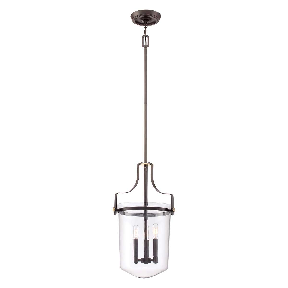 Penn Station Tri-Light Pendant in Rich Western Bronze