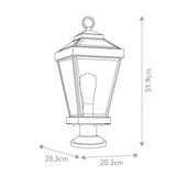 Western Bronze Ravine Pedestal with Beveled Glass Panels