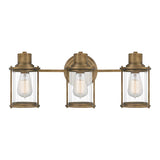 Riggs Trio Vintage Brass Wall Sconce