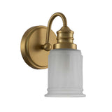 Swell Brushed Brass 1-Light Bathroom Wall Sconce