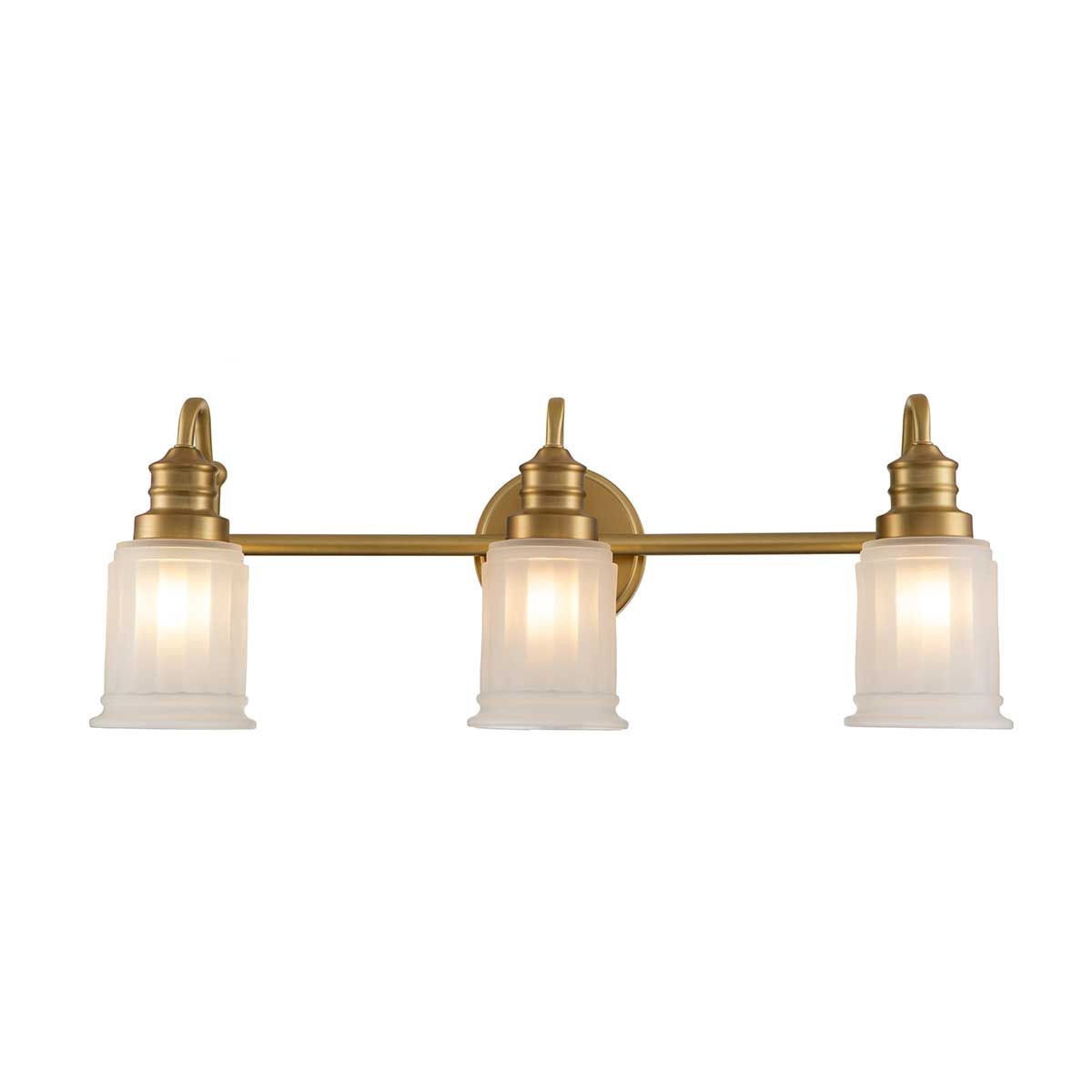 Swell Brushed Brass 3-Light Bathroom Wall Fixture