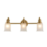 Swell Brushed Brass 3-Light Bathroom Wall Fixture