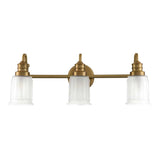 Swell Brushed Brass 3-Light Bathroom Wall Fixture