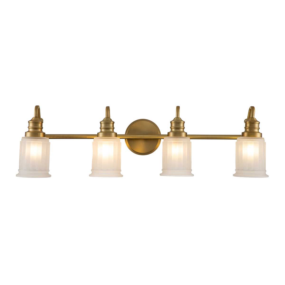 Timeless Elegance: Swell Brushed Brass 4-Light Wall Fixture