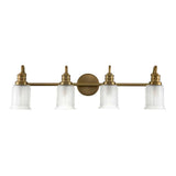 Timeless Elegance: Swell Brushed Brass 4-Light Wall Fixture