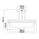 Elegant Taylor 3-Light Semi-Flush Ceiling Fixture