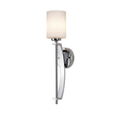 Taylor Collection: Large Polished Chrome Wall Light with Opal Etched Glass