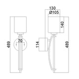 Taylor Collection: Large Polished Chrome Wall Light with Opal Etched Glass