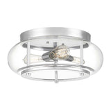 Trilogy 3-Light Chrome and Glass Bathroom Ceiling Fixture