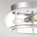 Trilogy 3-Light Chrome and Glass Bathroom Ceiling Fixture