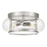 Brushed Nickel Flush Mount Light with Seeded Glass - Trilogy Collection