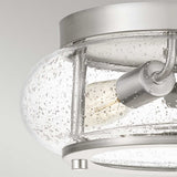 Brushed Nickel Flush Mount Light with Seeded Glass - Trilogy Collection