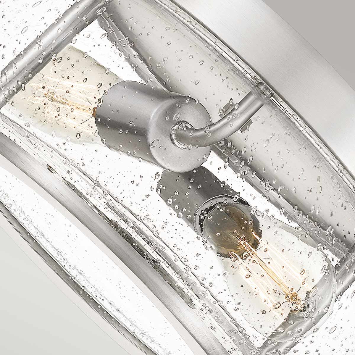 Brushed Nickel Flush Mount Light with Seeded Glass - Trilogy Collection