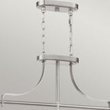 Brushed Nickel Trilogy 3-Light Pendant with Seeded Glass