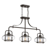 Vintage Elegance: Trilogy 3-Light Island Pendant in Olde Bronze