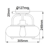 Trilogy Brushed Nickel Semi-Flush Ceiling Light with Seeded Glass Shade