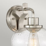 Brushed Nickel Vintage-Elegance Wall Sconce with Seeded Glass Shade