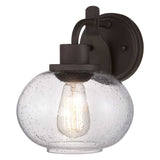 Vintage Bronze Wall Sconce with Seedy Glass Shade