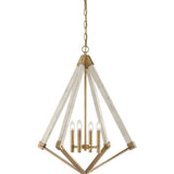 Vintage Diamond Silhouette Chandelier - Weathered Brass Finish