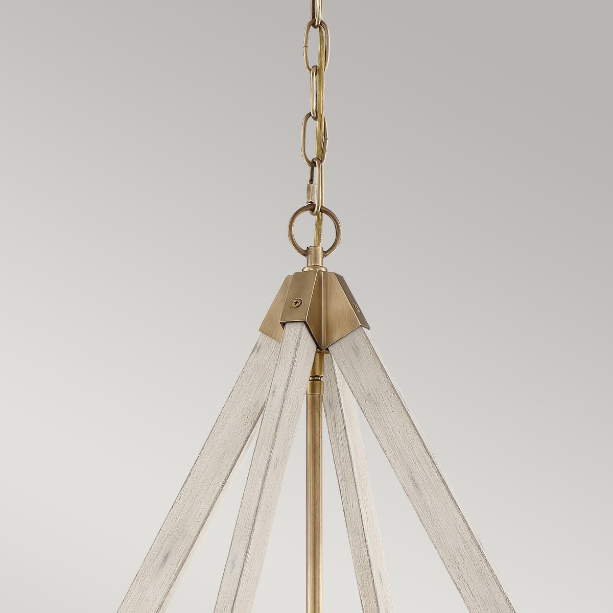 Weathered Brass Tri-Light Chandelier - Diamond Silhouette