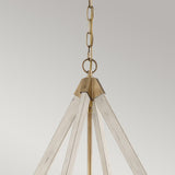 Weathered Brass Tri-Light Chandelier - Diamond Silhouette
