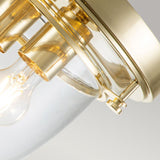 Radiant Brass Trio Flush Ceiling Light