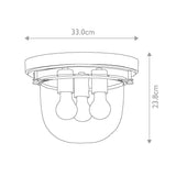 Radiant Brass Trio Flush Ceiling Light