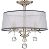 Sophisticated Whitney 3-Light Semi Flush/Pendant in Imperial Silver