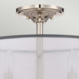 Sophisticated Whitney 3-Light Semi Flush/Pendant in Imperial Silver
