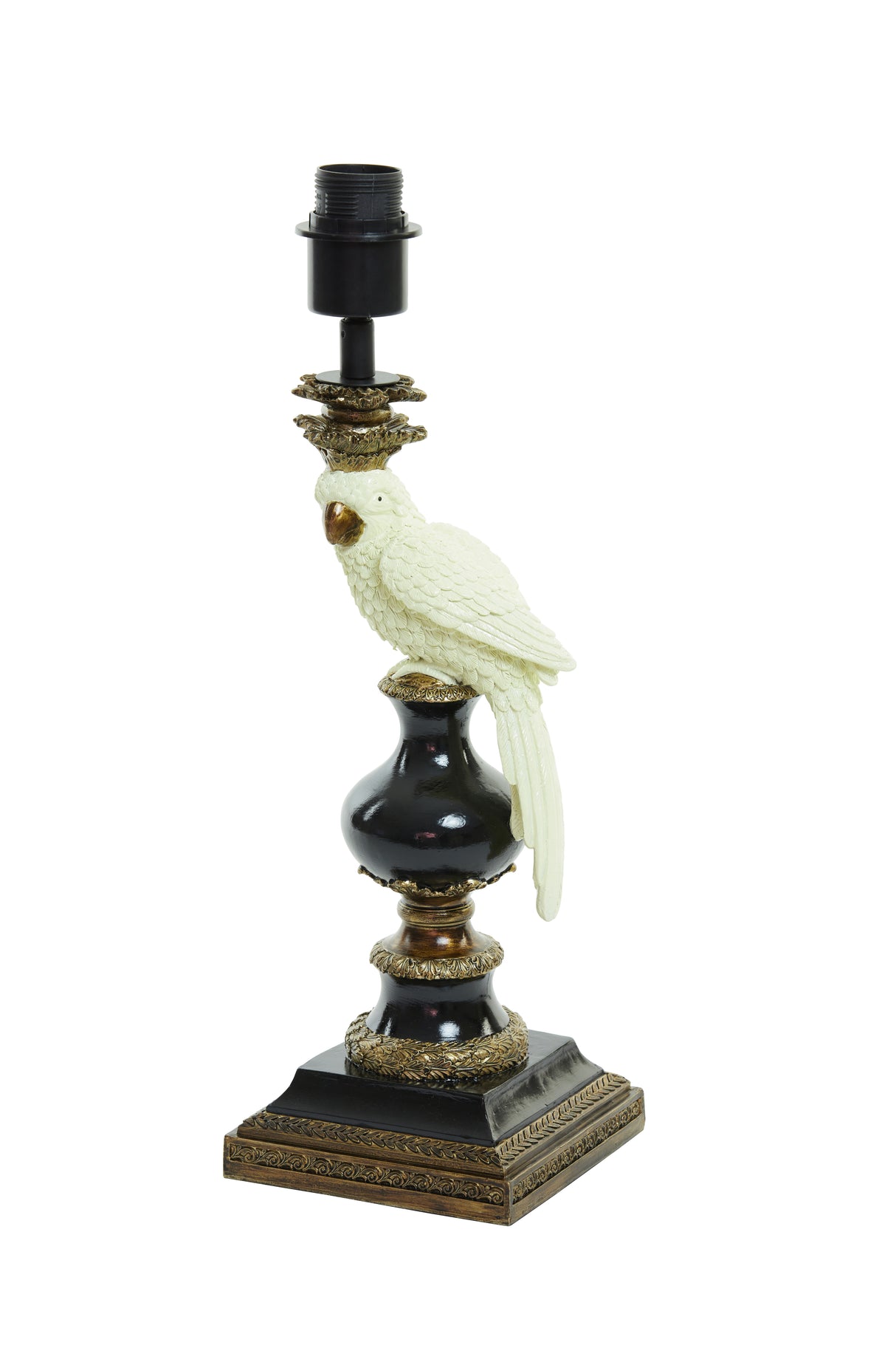 Elegant Nyasa Black-Cream Lamp Base, 14.5x14.5x46.5 cm