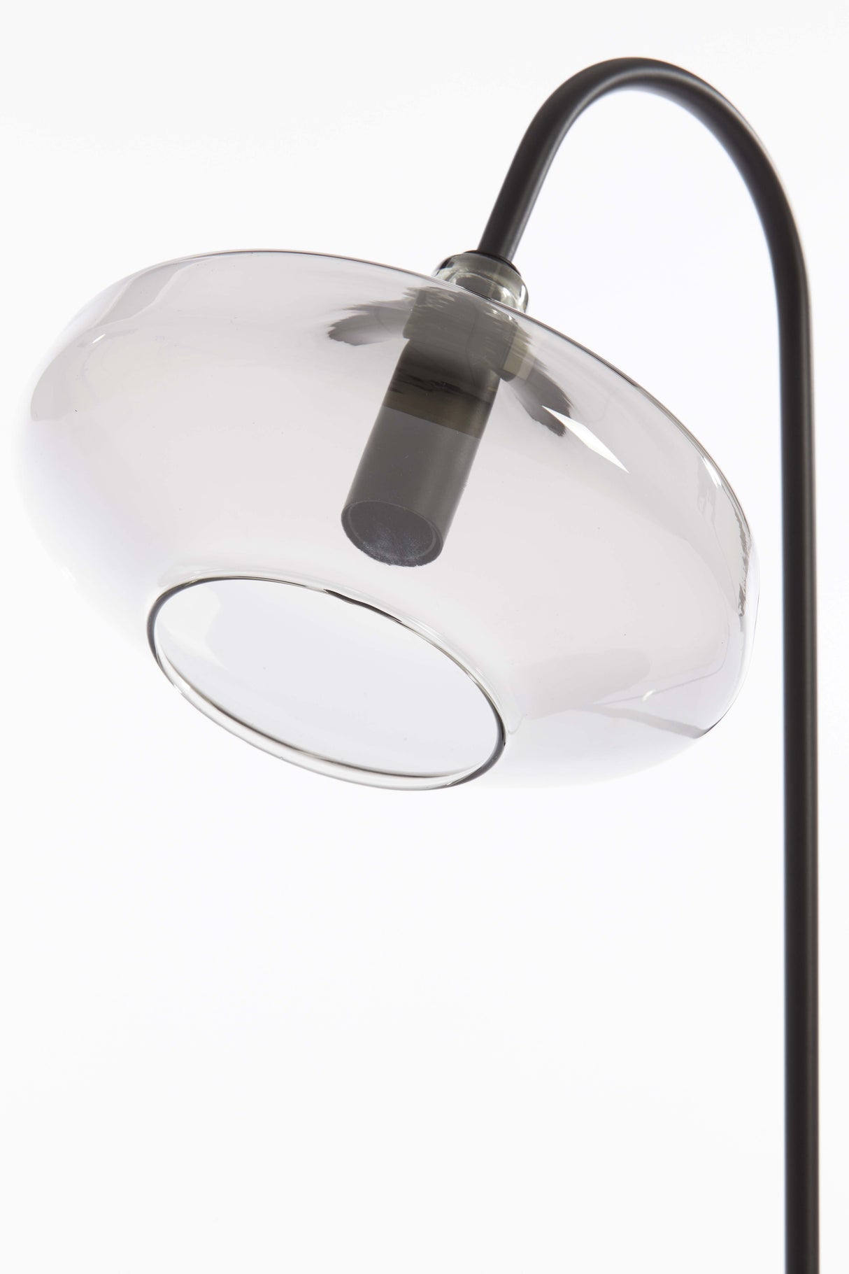 Elegant Solna Black Table Lamp with Smoked Glass, 31x22x50 cm, E14 Socket