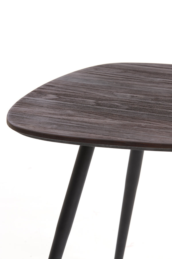 Rustic Nesting Coffee Tables Set of 3 in Distressed Wood and Black Metal