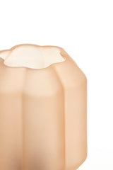 Elegant LED Table Lamp - Frosted Glass in Peach and Gold Finish