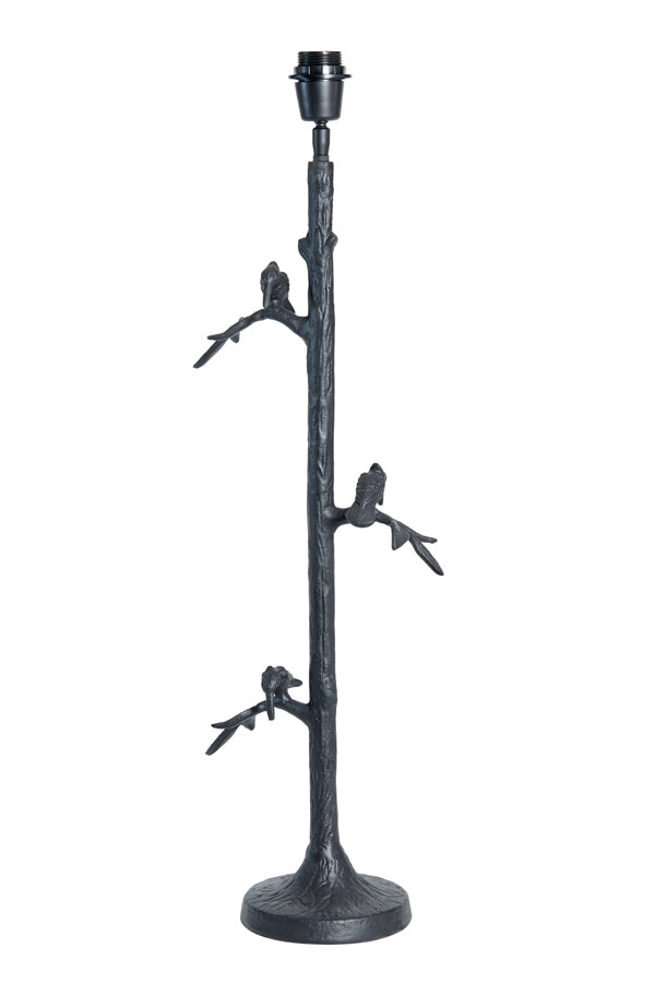 Branch-Inspired Matte Black Lamp Base - 14x66 cm