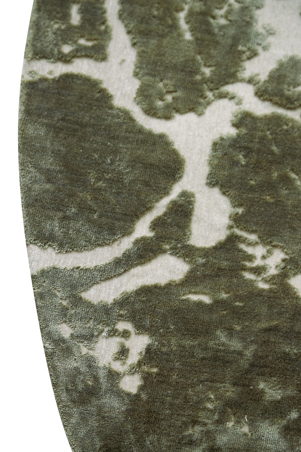 Round Olive and Grey Sjors Rug Ø200 cm