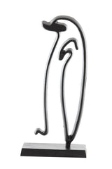 Elegant Black Penguin Sculpture on Base, 18x8x47 cm