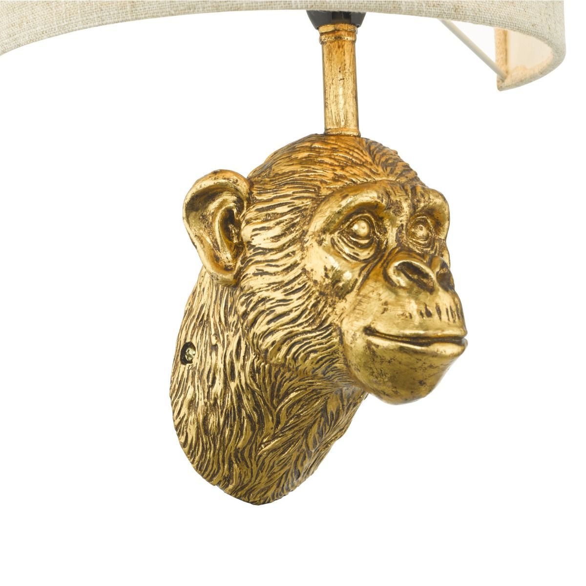 Raul Monkey Wall Light Gold With Shade