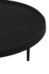 Elegant Tobias Black Nesting Coffee Tables - Set of 2 (Ø64x39 cm & Ø75x44 cm)