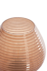 Modern LED Glass Table Lamp with Brown Finish - Alenna 22x27 cm