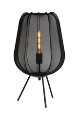 Elegant Black Plumeria Table Lamp: 34x60 cm