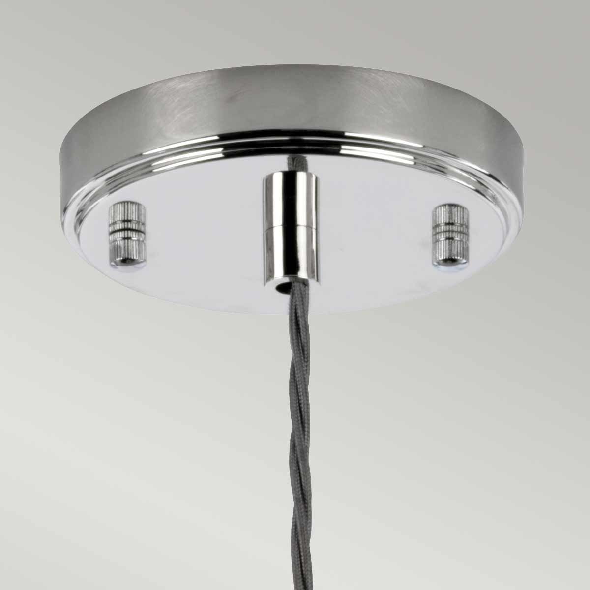 Reno Polished Nickel Pendant Light with Smoke Glass Shade