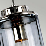 Reno Polished Nickel Pendant Light with Smoke Glass Shade