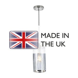 Reno Polished Nickel Pendant Light with Smoke Glass Shade