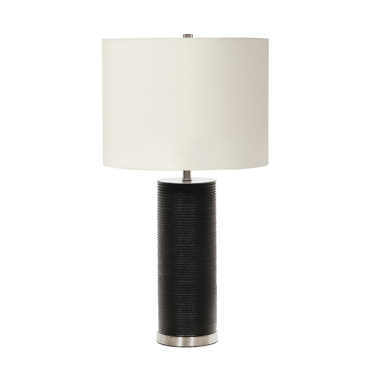 Ripple 1 Light Table Lamp - Black with White Shade Black with White Shade