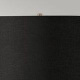 Ripple Black Porcelain Table Lamp with Polished Nickel Accents