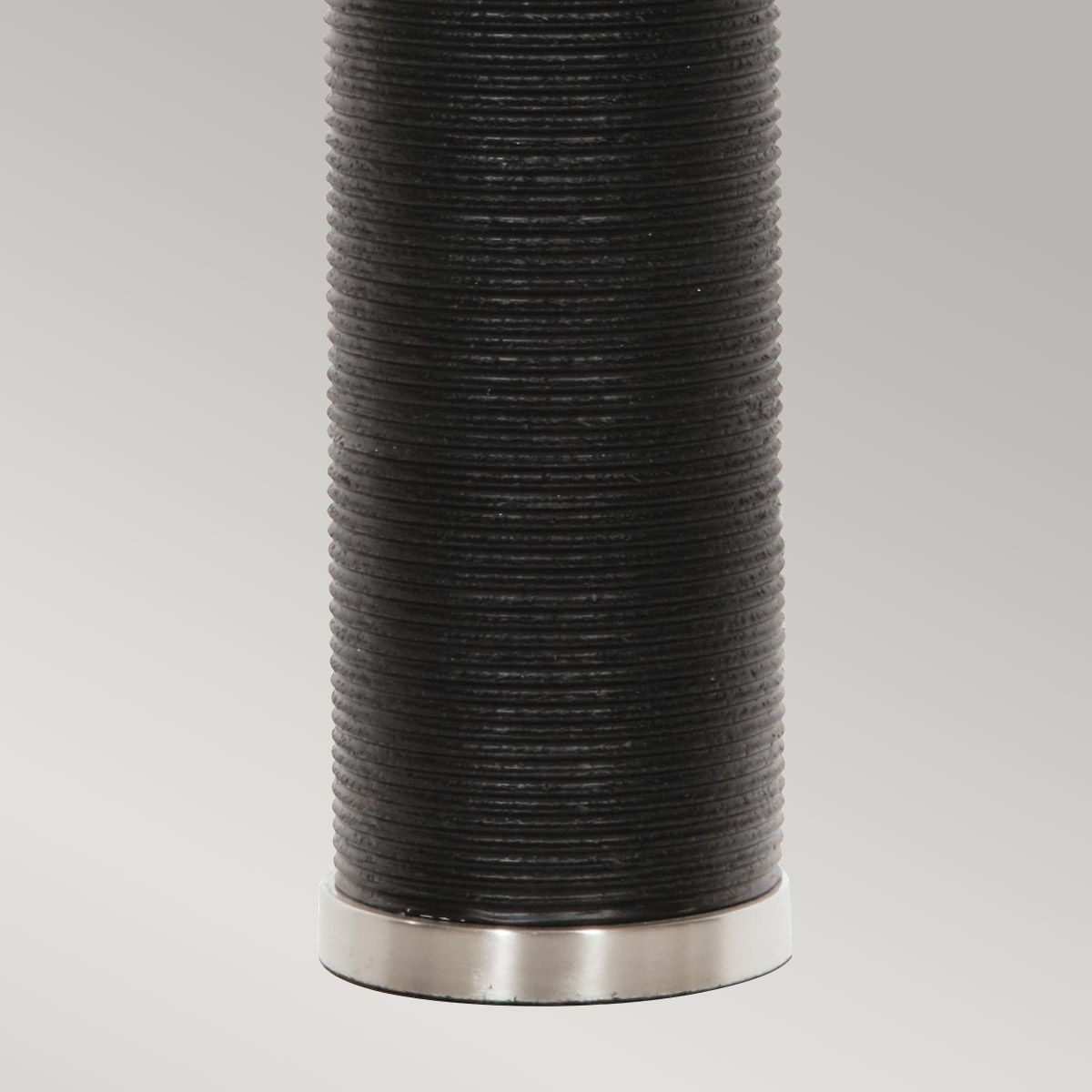 Ripple Black Porcelain Table Lamp with Polished Nickel Accents