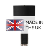 Ripple Black Porcelain Table Lamp with Polished Nickel Accents