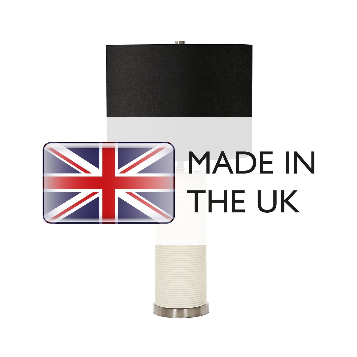 Ripple 1 Light Table Lamp - White with Black Shade White with Black Shade