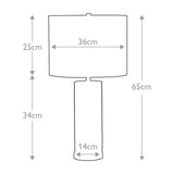 Ripple 1 Light Table Lamp - White with Black Shade White with Black Shade